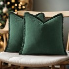  Pack of 2 Pillow Covers Ramie Linen Throw Pillow Covers Decorative Lumbar 