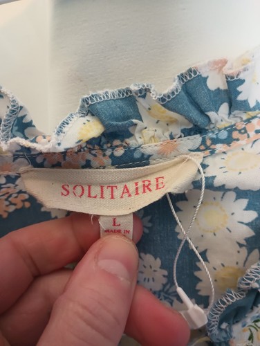 Solitaire Floral Peasant Top Large Embroidered Cottage Bloomcore Prairie - Picture 6 of 10