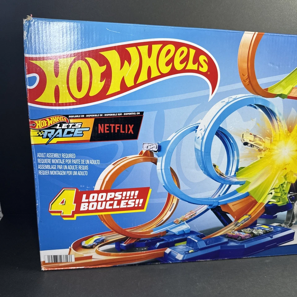 Hot Wheels Action 4-Loop Crash Out Track Set w/ Motorized Booster & 1:64 Toy Car - Image 3 of 4