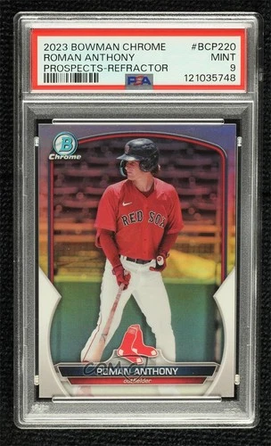 2023 Bowman Chrome Prospects Refractor 202/499 Roman Anthony PSA 9 MINT 1v3
