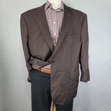 JOS A BANK Men's Sport Coat Blazer Two Button Brown Nailhead Wool Size 50S