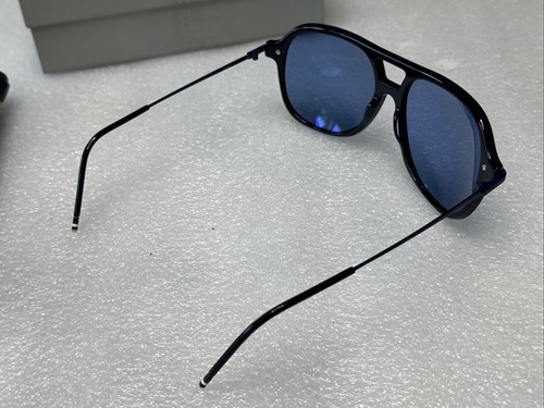 New THOM BROWNE TB805-B-NVY-GLD-59 Sunglasses Navy Blue Gold Frame 59-17-140 - Picture 5 of 7