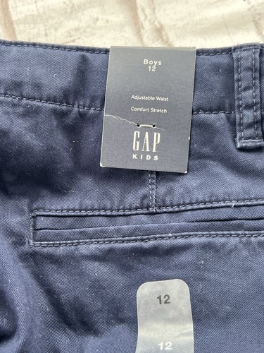 Gap Kids Size 12 Boys Shorts Navy Blue Cotton Dress Uniform Chino Flat Front NWT - Picture 2 of 6
