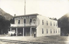 South Platte CO Colorado Hotel by Railroad RPPC Photo Postcard COPY