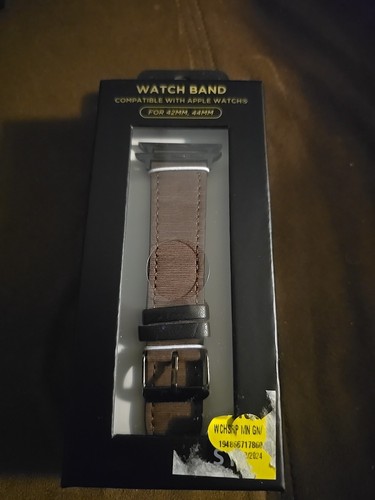 Watch Band Compatible W/ Apple Watch For 42MM 44MM Mens Rubber Brown Suede New - Picture 1 of 3