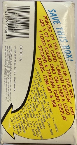 1989 Fleer Baseball Card Wax Box, 36 Unopened Wax Packs - Bild 4 von 8