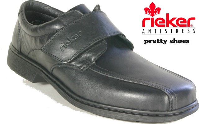 RIEKER Business Slipper schwarz Gummisohle Leder EXTRA WEIT Klettverschluss NEU RIEKER Business Slipper schwarz Gummisohle Leder EXTRA WEIT Klettverschluss NEU