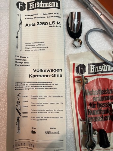 Antena VW Karmann Ghia Hirschmann Auta 2250 LS 14 Escarabajo Bully T2 Fiat Mini nueva - Imagen 3 de 8