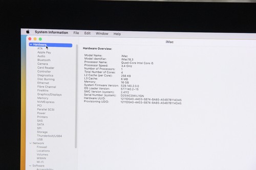 Apple 2017 iMac 18,3 -Scratch on Glass- i5@3.4Ghz(7500) 16GB Ram 1TB SSD RP 570 - Picture 2 of 9