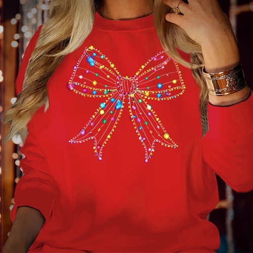 SUDADERA (5022) Feliz Navidad Luz RETRO Coqueta Arco Familia Vacaciones Jumper - Imagen 9 de 12