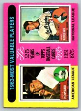 1975 Topps #201 1963 MVPs (Elston Howard / Sandy Koufax)