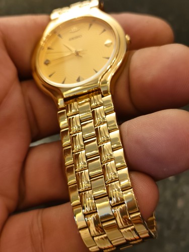 1991 Vintage Rare Model Original Golden Quartz Seiko V701-1T50 - Picture 10 of 24