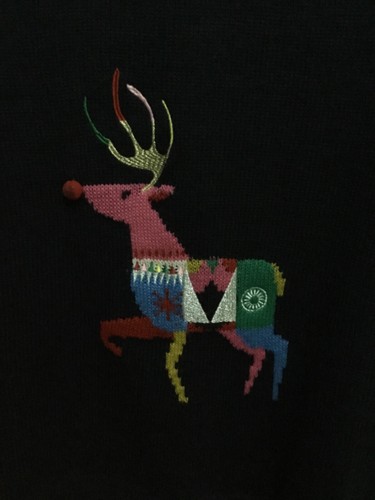 Joules Womens Size 10 CHRISTMAS REINDEER Festive JUMPER colour French Navy - Picture 2 of 6