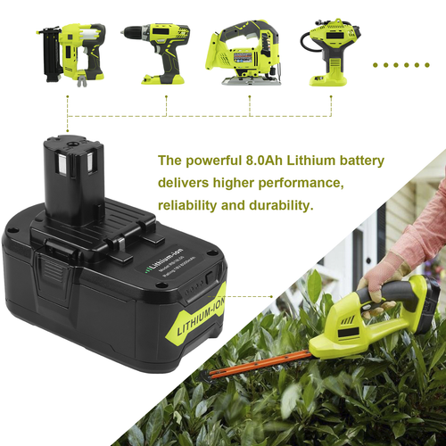 2x 18V 8.0Ah Battery For Ryobi P108 for ONE+ Plus P107 RB18L50 High Capacity 6Ah - Picture 10 of 24