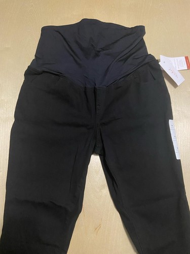 Pantalones de mezclilla de maternidad Ingrid & Isabel para mujer sobre el vientre negros oscuros talla 14 - Imagen 2 de 12