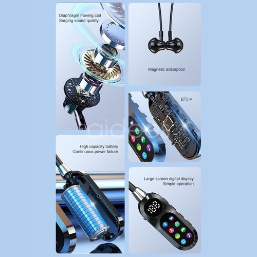 Bluetooth 5.4 Wireless Nackenbügel Ohrhörer Kopfhörer Freisprecheinrichtung mit 8GB TF-Karte - Bild 15 von 23