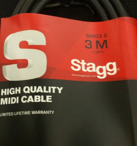 Stagg MIDI Cable Ten Feet SMD3 E 10ft. Black Instrument - Picture 3 of 3
