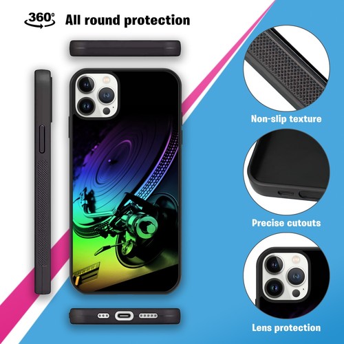 Custodia telefono TPU giradischi giradischi vinile per iPhone Samsung regalo amante del vinile - Foto 2 di 11