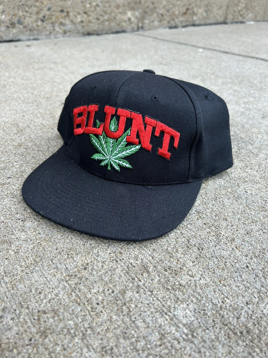 Vintage 90s Blunt Snapback Hat Cap Rap Weed Pot Leaf Hip Hop Band Grunge  Skate