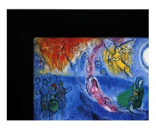 Chagall Il concerto Stampa su tela con Cornice in legno Nera Spessore cm 4 - Imagen 2 de 5