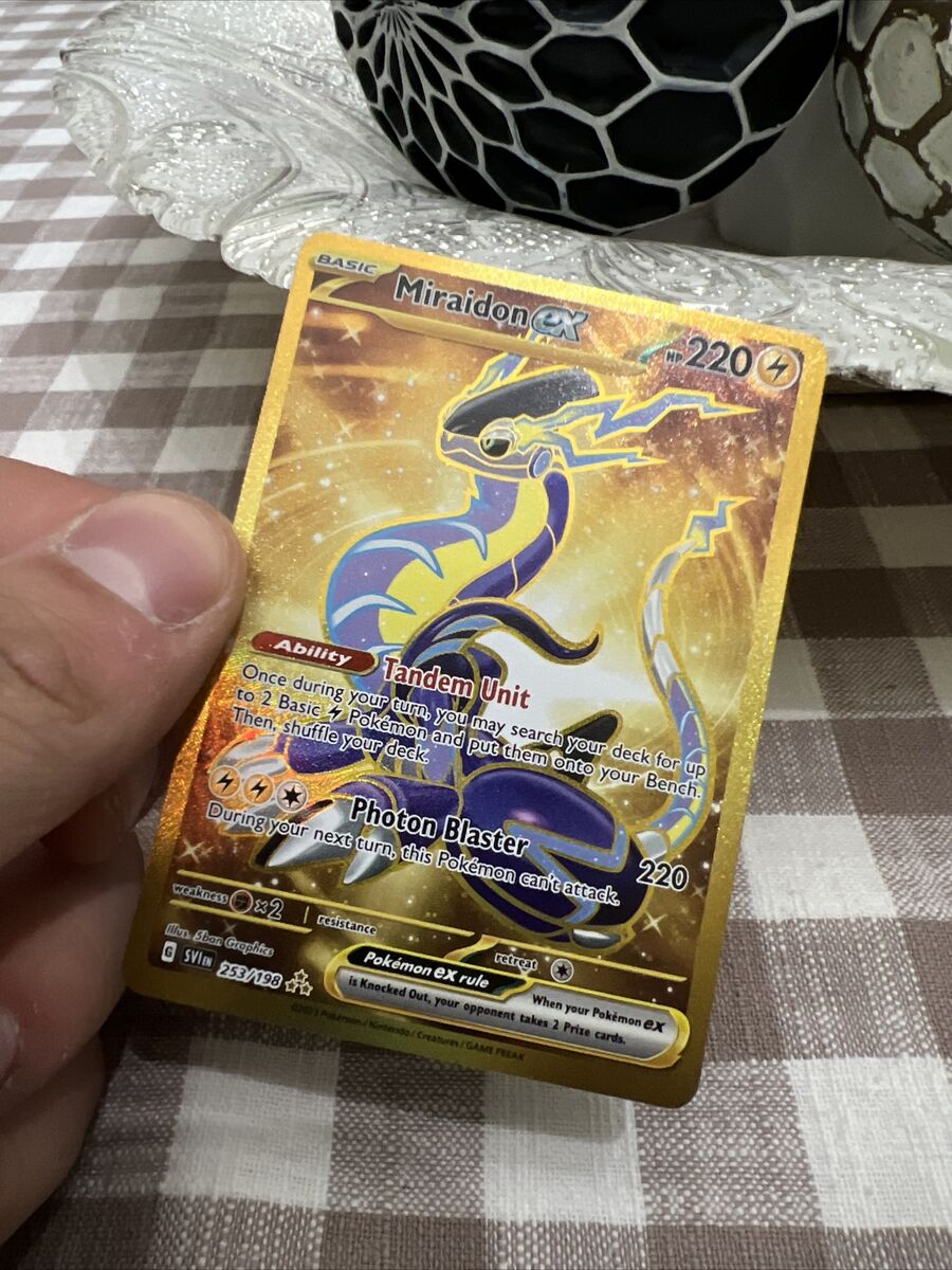 Pokémon Miraidon ex Gold 253/198 - Pokemon Scarlet and Violet TCG, Hobbies  & Toys, Toys & Games on Carousell