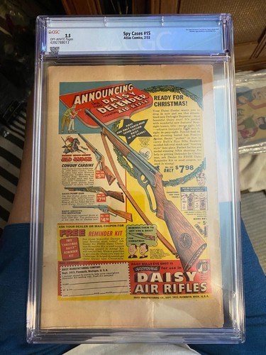 1953 Golden Age Atlas Comics Spy Cases Pre Code #15 CGC 2.5 - Picture 3 of 3