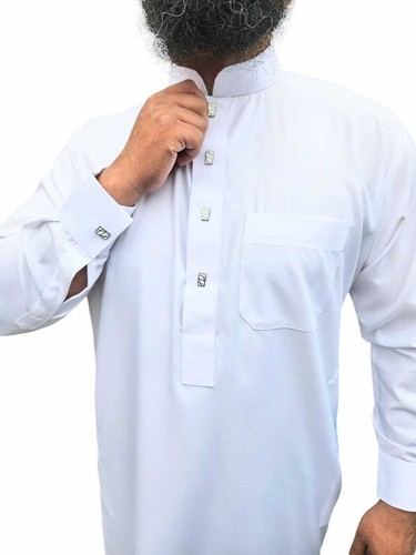 Herren Jungen Designer Jubba Thobe Kragen und Manschetten Dubai Arabisch UK - Bild 12 von 13