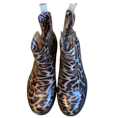 Nicola Hill Tier Gummi Leopardenmuster Regenstiefel Chelsea Knöchel zum Überziehen Größe 7 - Bild 3 von 8