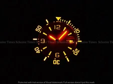 Tresod Men Super Luminova Ocean Master Auto Orange Dial Sapphire 18KGIP SS Watch