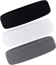 3 Pack Men  Women Sweatband Headband Terry Cloth Moisture Wicking for Sports Te