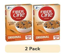 Fiber One Cereal, Original Bran, High Fiber Cereal Made with 19.6 oz (2 pack)