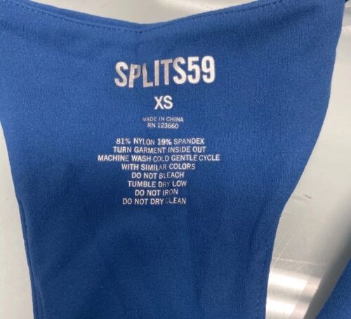 SPLITS 59 Womens Blue Built-in Shelf Bra Active Wear Crop Top XS,NEW…. - Picture 3 of 3