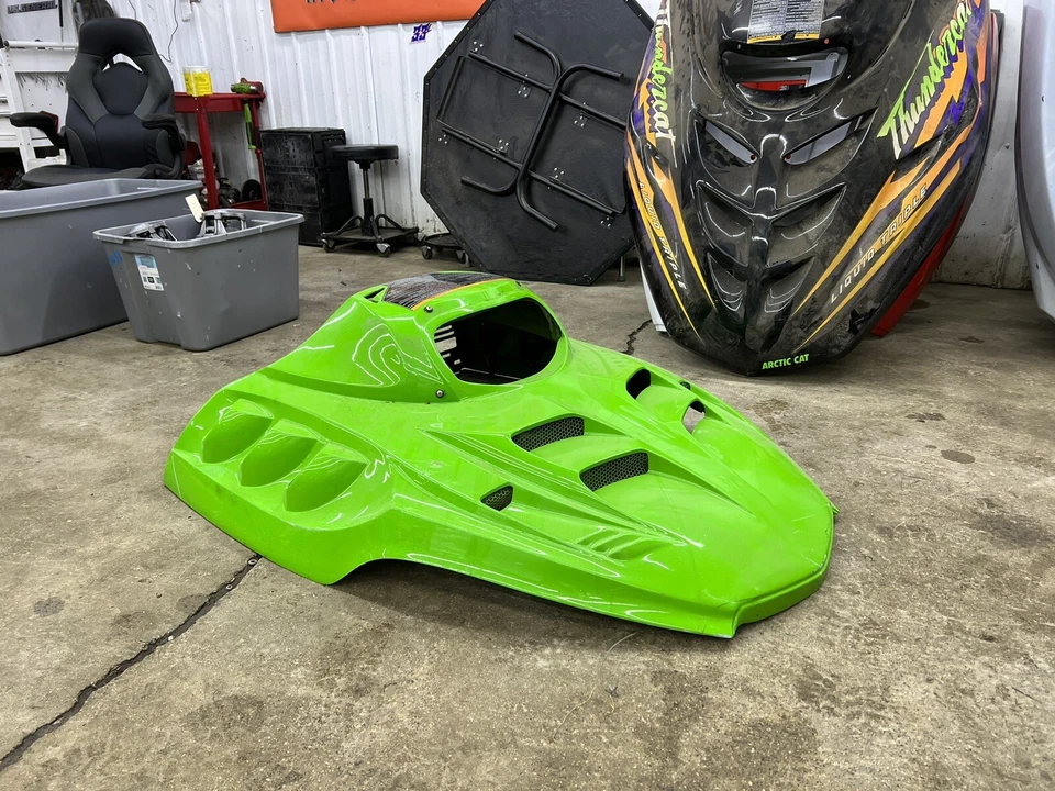 99 00 01 Arctic Cat ZRT 800 1999-2001 moto de nieve capucha verde Thundercat 600 1000 Foto 2 de 4