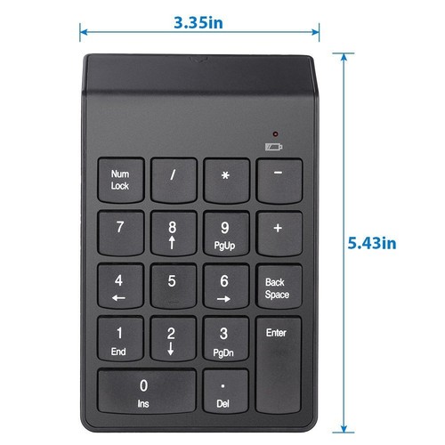 Wireless Numeric Keypad Cordless Number Keyboard Pad 18 Keys 2.4G - Imagen 2 de 12