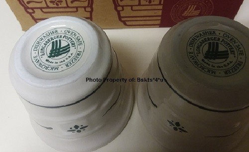 USA NEW SET of 2 Longaberger Pottery Candle Votive Cups-Heritage Green-FREE SHIP - Picture 2 of 2