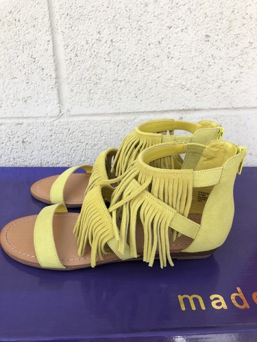 Madden Girl Women’s Paacey Yellow Fabric Sandals Size 9 New - Picture 2 of 10