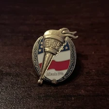 1996 Atlanta Olympics Olympic Torch American Flag Lapel Hat Pin