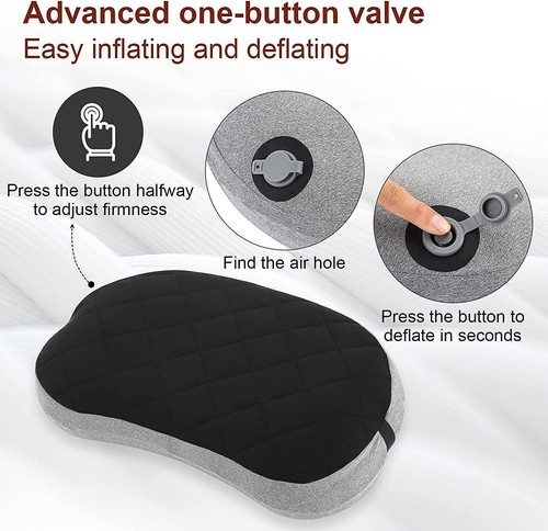 Aufblasbares Kissen Reisekissen Kopfkissen Luftkissen Sitzkissen Auto Camping DE - Bild 7 von 9