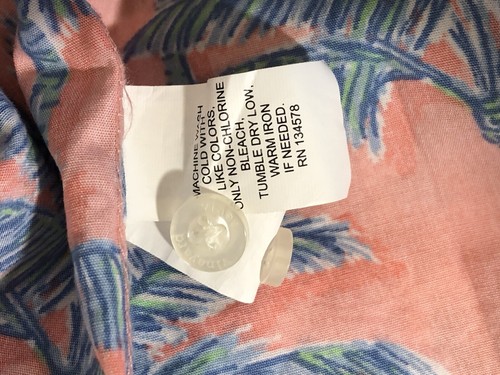 Vineyard Vines Mens Shirt XS Pink Blue Palms Button Up Slim Fit Whale Tucker EUC - Picture 5 of 5