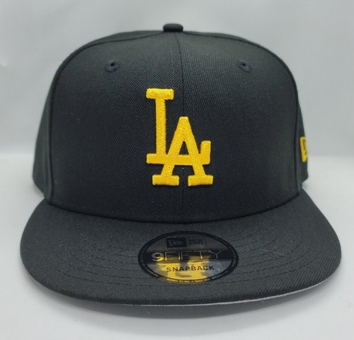 NEW ERA 9FIFTY SNAPBACK HAT.   MLB.   LOS ANGELES DODGERS.   BLACK. - Picture 1 of 7