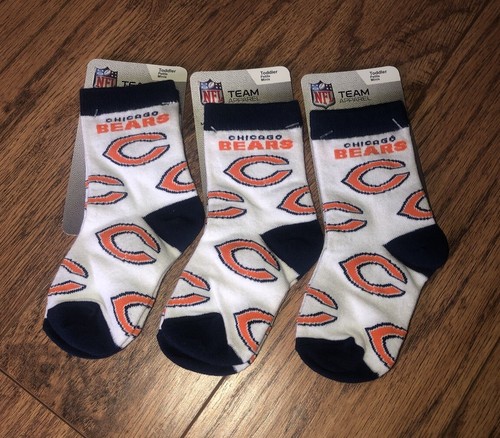 1 Pair NFL Chicago Bears Socks Size Toddler 3-8 NEW - Picture 4 of 5