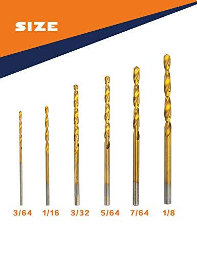 Mini Drill Bit Set 60 Pcs+12 Pcs Free High Speed Steel HSS Titanium Micro - Picture 3 of 7