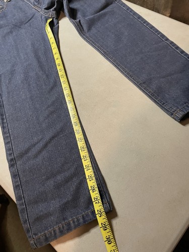 Y2K Southpole Blue Jeans Men’s 30x28 Black tab Red Screws Strait - Picture 11 of 17