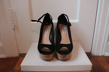 Steve Madden  Black Suede Wedges