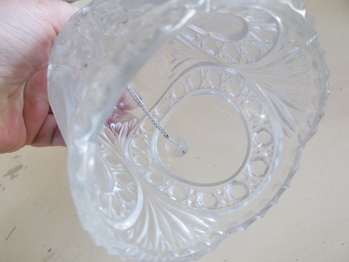 Vintage Clear Cut Glass 8 1/2" Tall EUC Heavy Bell - Picture 3 of 4