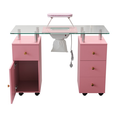 Manicure Table & Hand Pillow Nail Salon Technician Art Desk Drawers Workstation - Picture 27 of 64