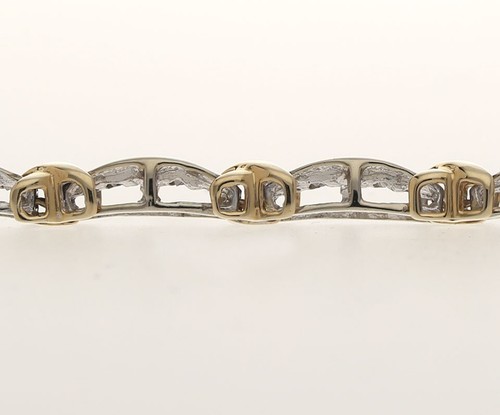 Diamond Coaster X Bracelet .75CT Multi Tone Gold 6 3/8” Long - Picture 6 of 8