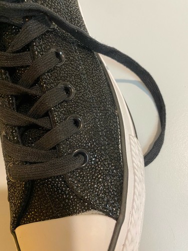 Converse All Star ~ genarbtes Leder ~ schwarze Schuhe/Sneaker ~ Damen US 8 ~ EUC - Bild 3 von 12