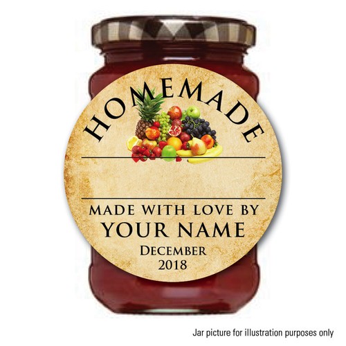 FLAVOUR PERSONALISED JAM POT LID JAR LABEL STICKER HOMEMADE PRESERVE CHUTNEY 17 - Picture 5 of 15