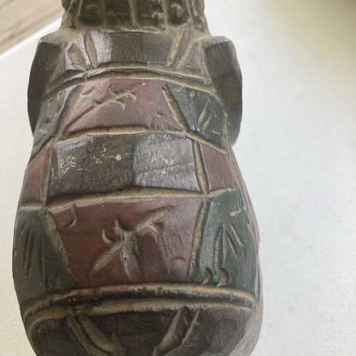 Elefant Figur, handgeschnitzt & bemalt im Paradekleid 9" lang, 8" hoch, 4" Wd - Bild 13 von 15